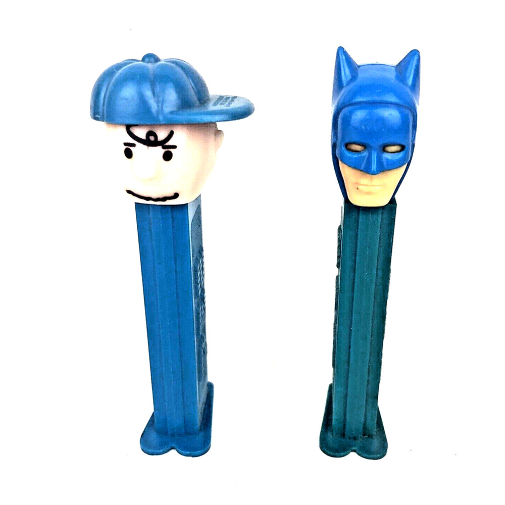 Pez Dispensers Charlie Brown And Batman Collectible‎ Vintage Feet 1980s Blue